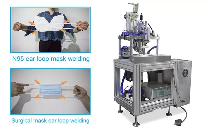 Full Automatic Surgical Masк and N 95 Masк Ear Loop Welding Machine.